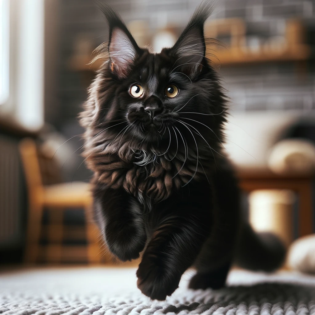 Die majestätische Welt der schwarzen Maine-Coon-Katze